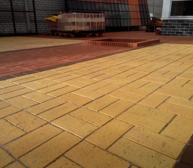 Тротуарная клинкерная брусчатка Керамейя БрукКерам Янтарь, 200*100*45 мм